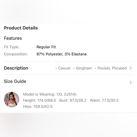 NWOT Gingham Slant Artsy Pocket Pants Pink and White Checkered Sz 1XL(14) - Picture 4 of 9